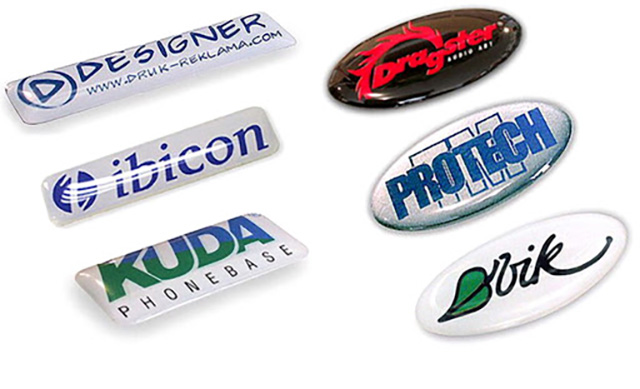 In logo dán chất liệu dập nổi