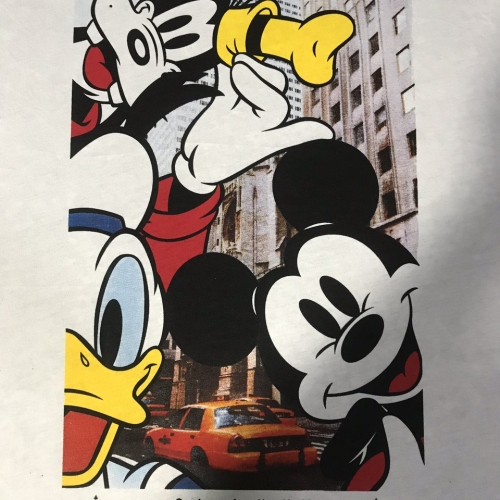 In tram áo polo Mickey và Donald