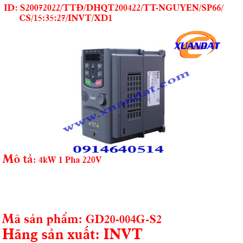 Biến tần INVT GD20-004G-S2