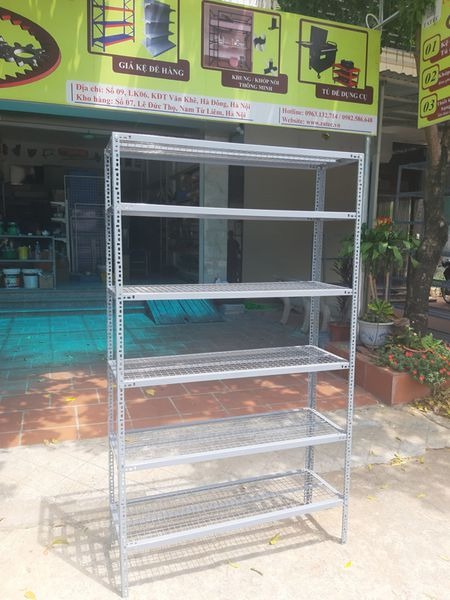 Kệ mặt lưới 6 tầngD100xR30xC200