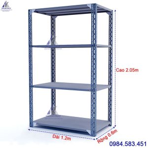 Kệ sắt V lỗ 4 tầng dài 1m x cao 2.05m