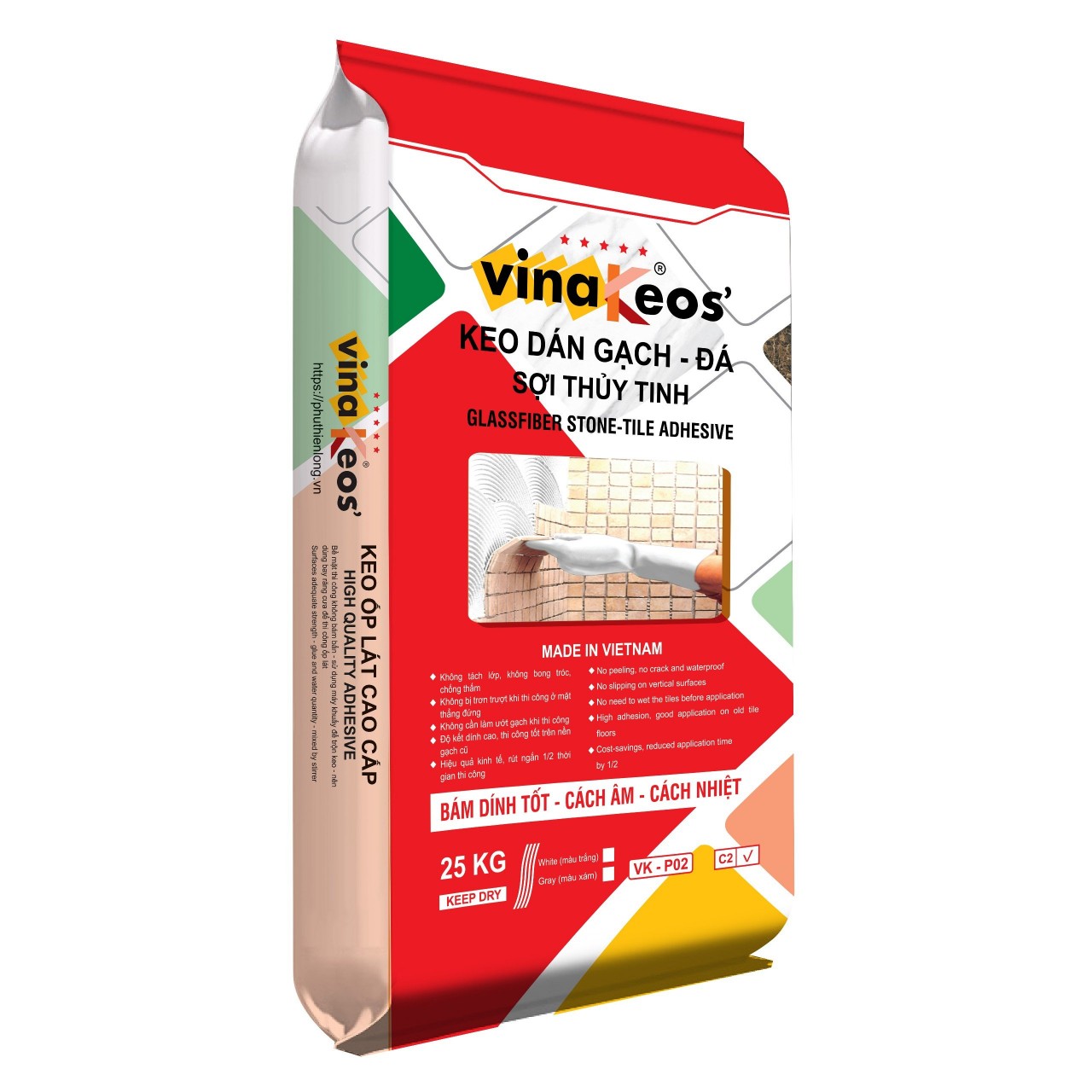 Keo dán gạch, đá sợi thủy tinh