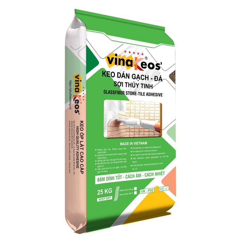 Keo dán gạch, đá sợi thủy tinh