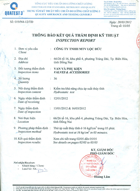 Kết quả thẩm định kĩ thuật