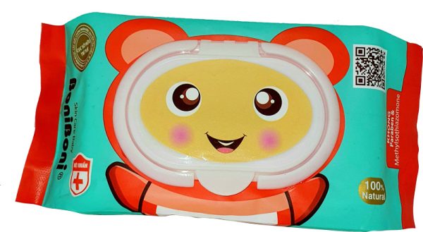 Khăn giấy ướt skincare màu cam Boni