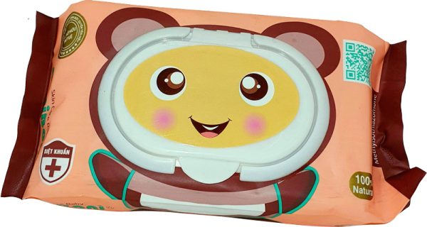 Khăn giấy ướt skincare màu nâu Boni
