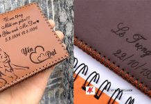 Khắc tên lên ví da theo yêu cầu