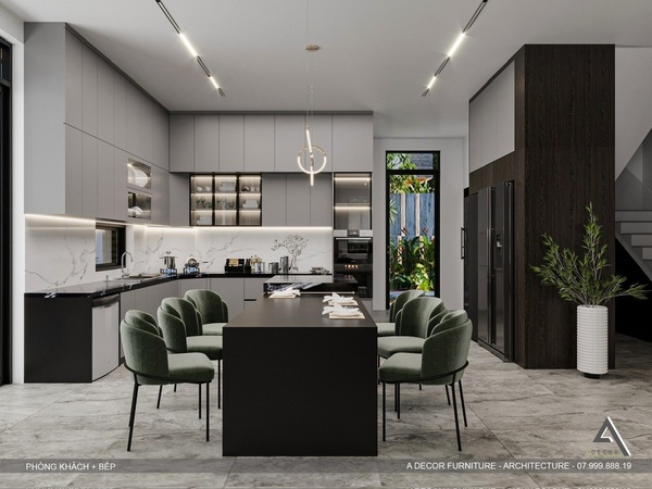 Thiết kế phòng khách, phòng bếp