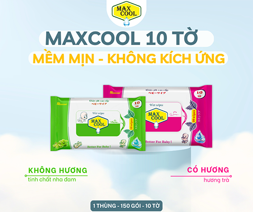 Khăn ướt Max Cool 10 tờ - có hương, không hương