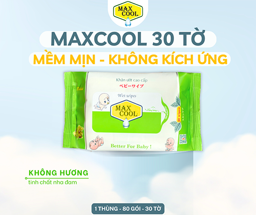 Khăn ướt Max Cool 30 tờ - không hương