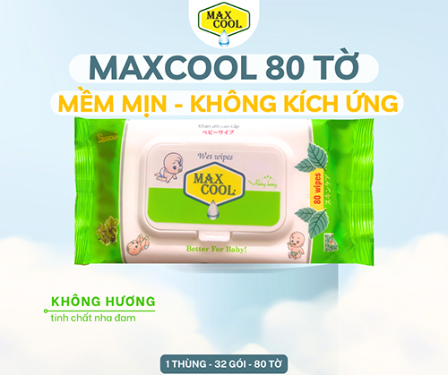 Khăn ướt Max Cool 80 tờ - không hương