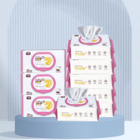 Khăn ướt Hanky gói 350gram không cồn, không Parabens