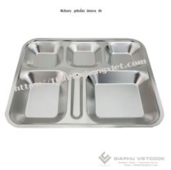 Khay cơm inox nắp nhựa