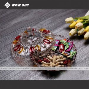 Khay bánh kẹo thủy tinh