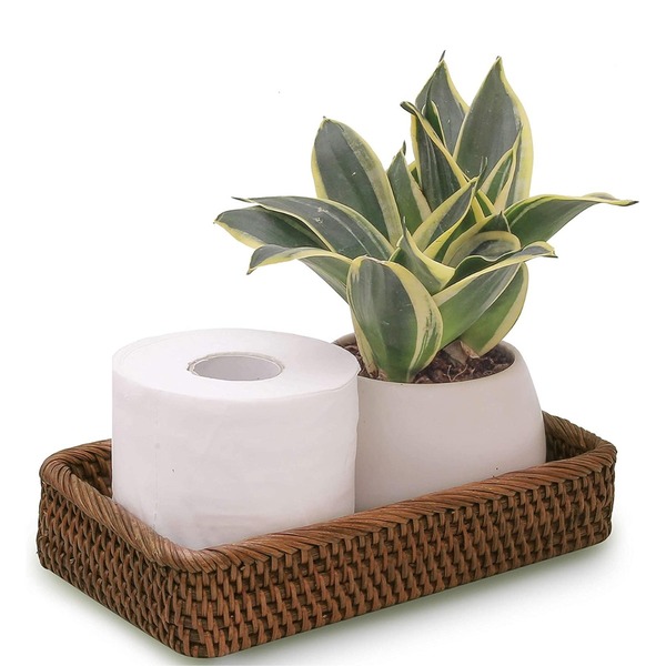 Khay mây đựng giấy vệ sinh màu nâu