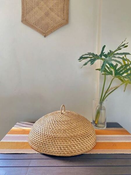 Khay mây kèm lồng bàn BC007