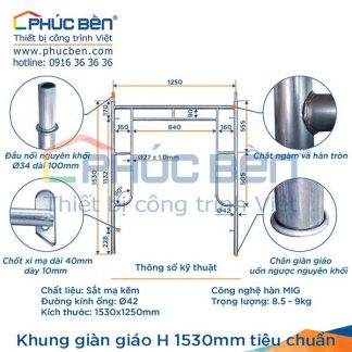Khung giàn giáo H 1530mm