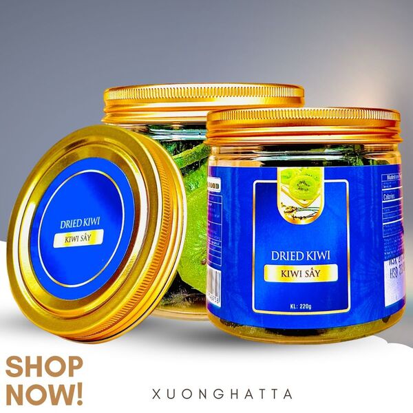 Kiwi sấy - Hộp nắp nhôm 220g tem xanh đỏ