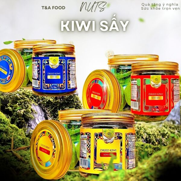 Kiwi sấy - Hộp nắp nhôm 250g tem xanh đỏ vàng