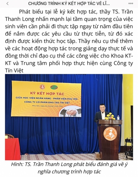 Ký kết đào tạo kế toán với Học Viện Ngân Hàng