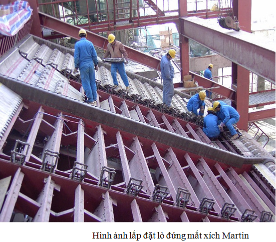 Lắp đặt lò đứng mắt xích Martin
