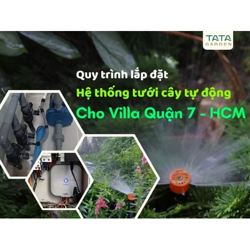 Thi công hệ thống tưới cây Villa