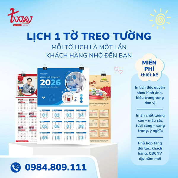Lịch 1 tờ treo tường