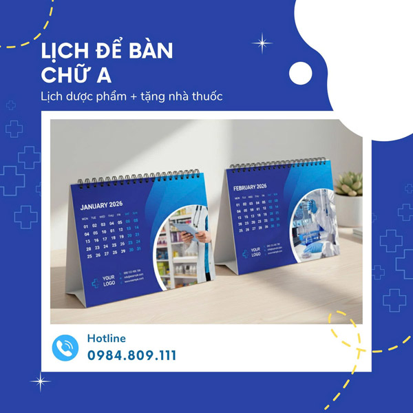 Lịch để bàn chữ A