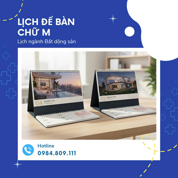 Lịch để bàn chữ M