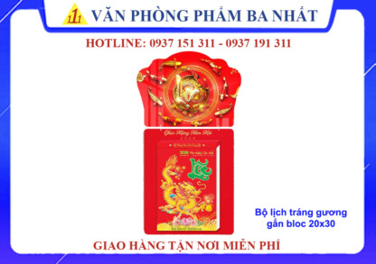 Lịch tráng gương gắn bloc gấp gọn