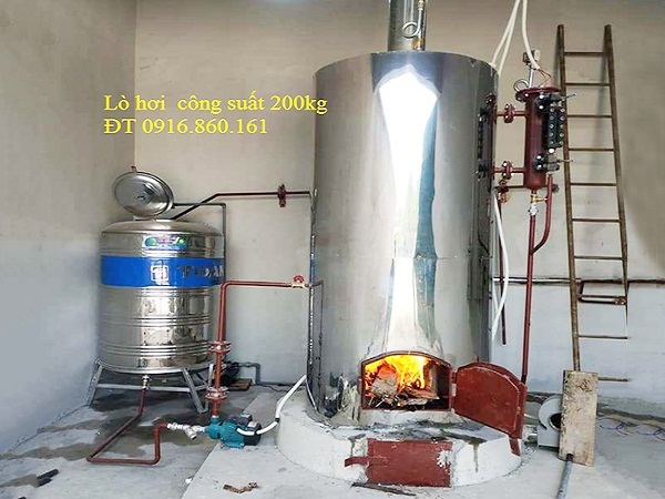 Lò hơi đốt than, củi công suất 200kg hơi/giờ