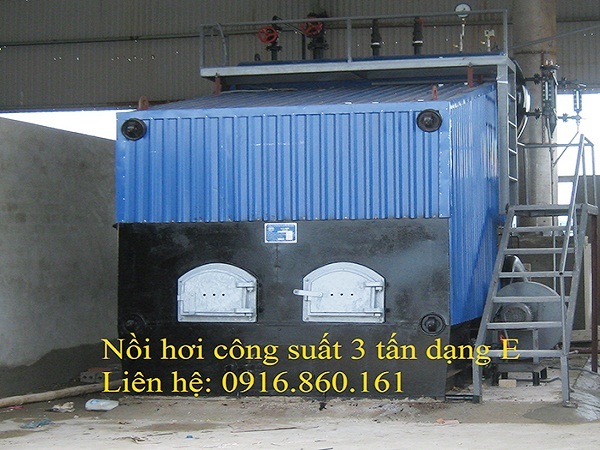 Lò hơi đốt than, củi công suất 3 tấn hơi/giờ