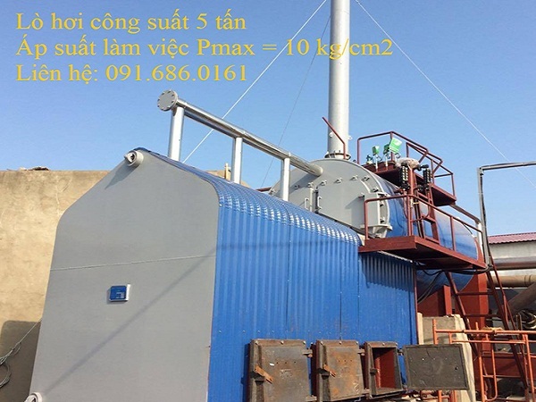 Lò hơi đốt than, củi công suất 5 tấn hơi/giờ