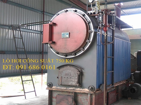 Lò hơi đốt than, củi công suất 750kg hơi/giờ