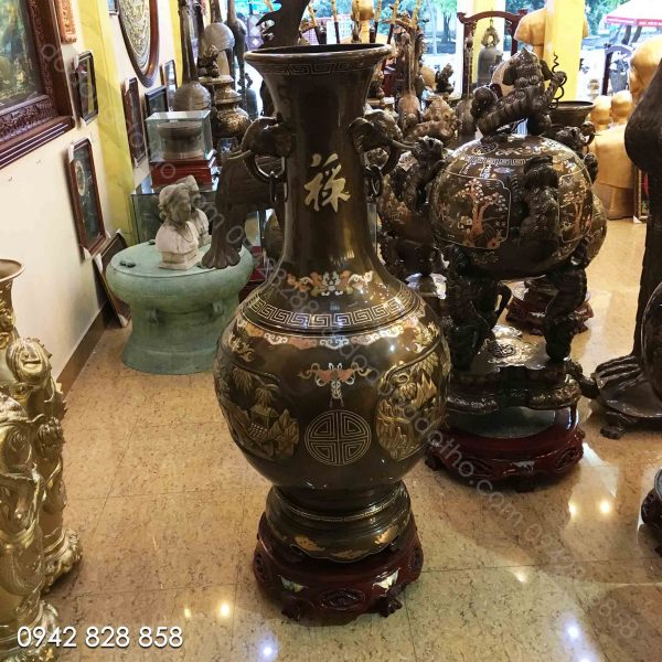 Lọ tai voi khảm tam khí 1m4