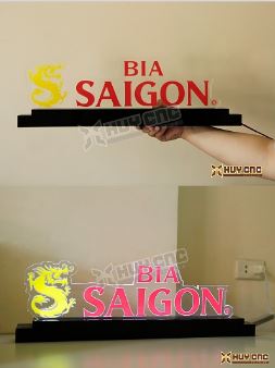 Logo in mica để bàn có đèn