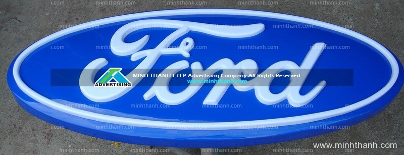 Logo Ford mica ép nổi