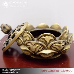 Lư trầm sen bằng đồng