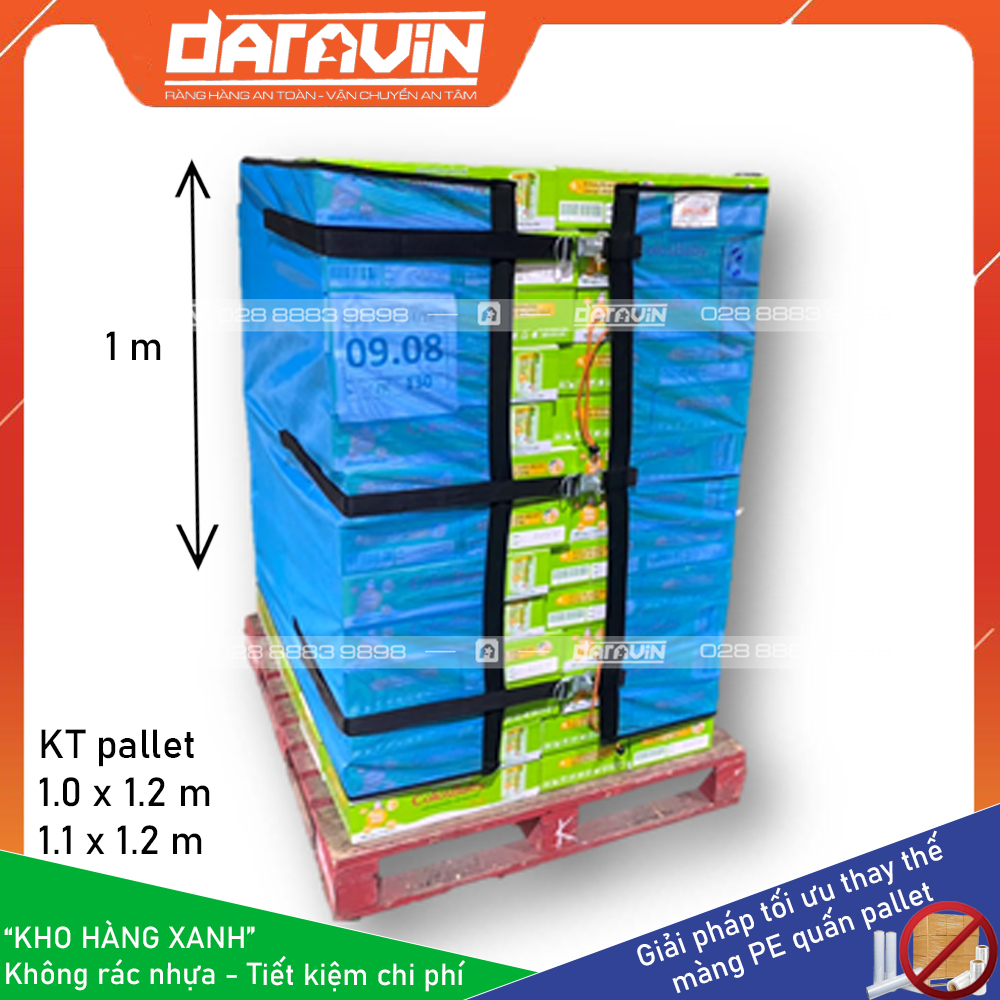 Lưới quấn pallet tái sử dụng cao 1m