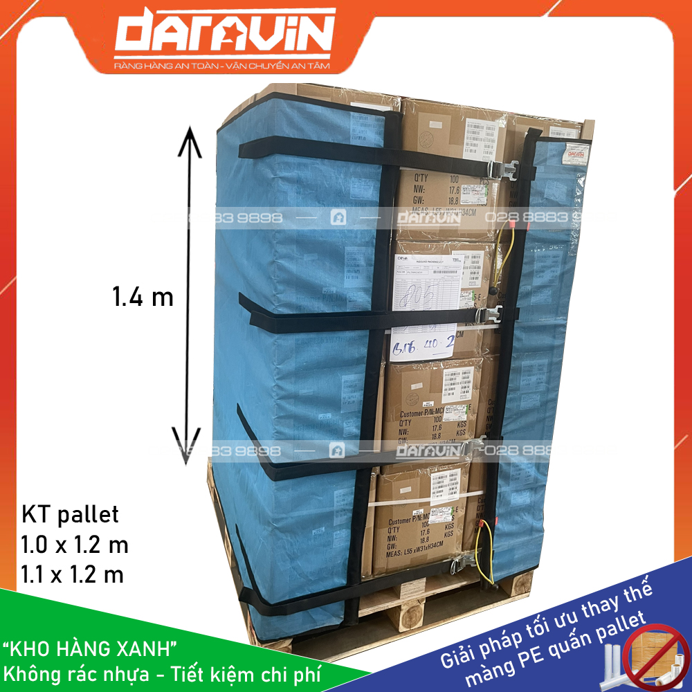 Lưới quấn pallet tái sử dụng cao 1.4m
