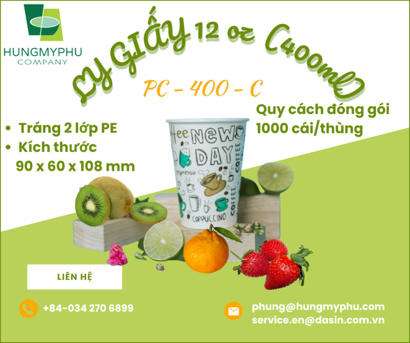 Ly giấy lạnh 12OZ 400ml