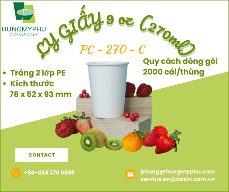 Ly giấy lạnh 9OZ 270ml