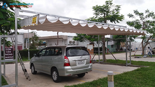 Mái xếp cho sân để xe tại Bình Dương