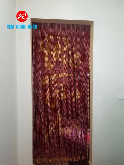 Mành hạt gỗ chữ Phúc Tâm An
