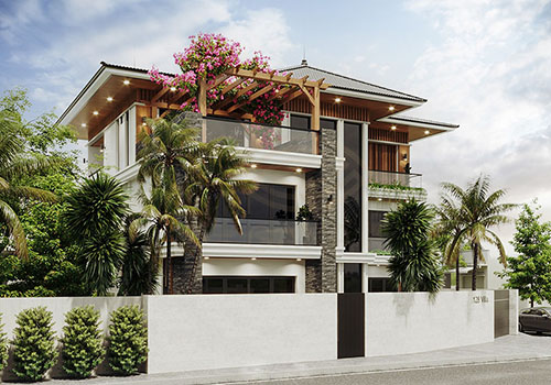 Mẫu Modern Garden Villa 3 tầng hiện đại