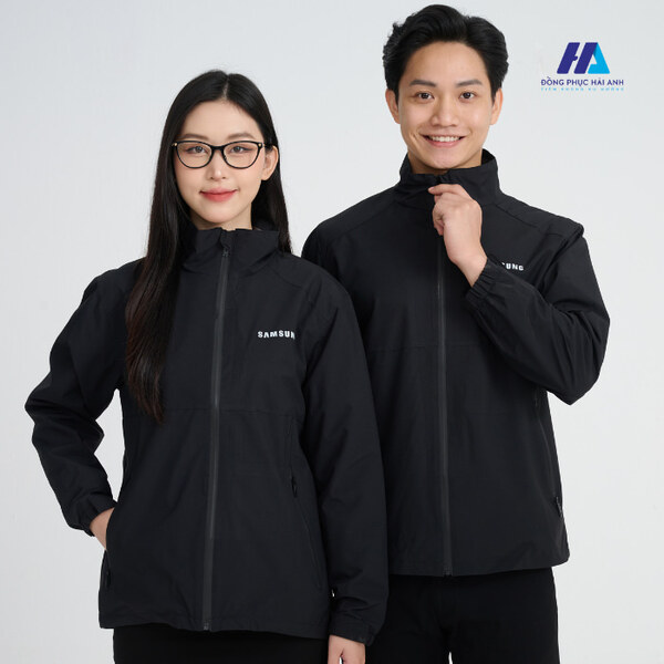 Áo khoác đồng phục công ty màu đen trơn