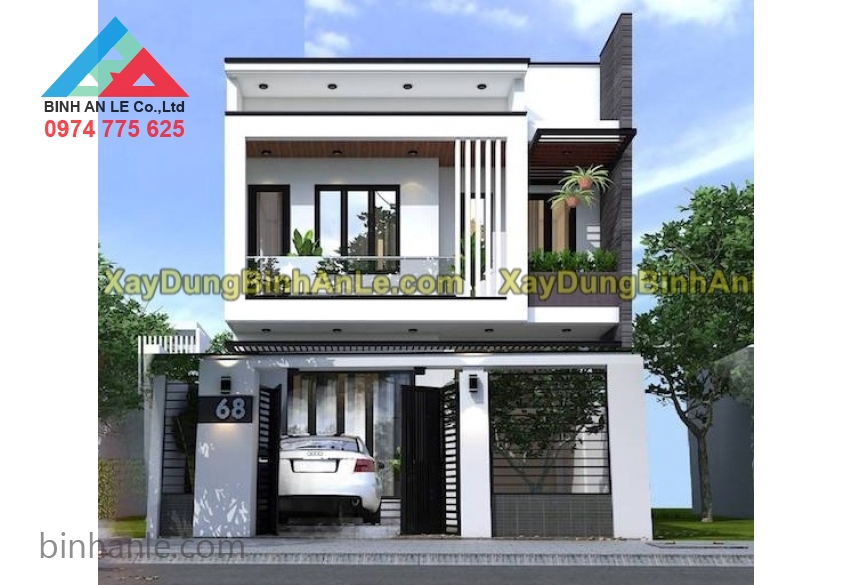 Mẫu nhà phố 2 tầng đẹp
