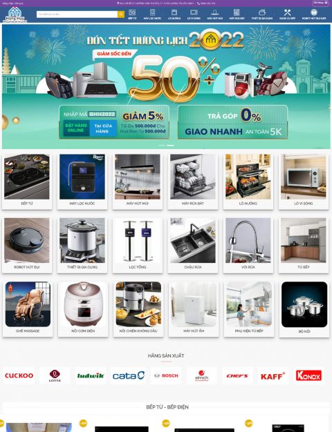 Mẫu website bán hàng gia dụng