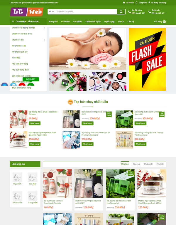 Mẫu website thẩm mỹ