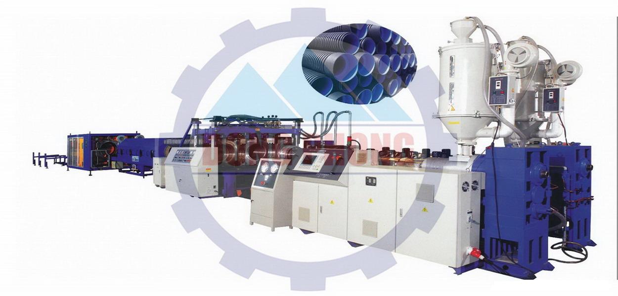 Máy sản xuất ống gân PE thành ống đôi